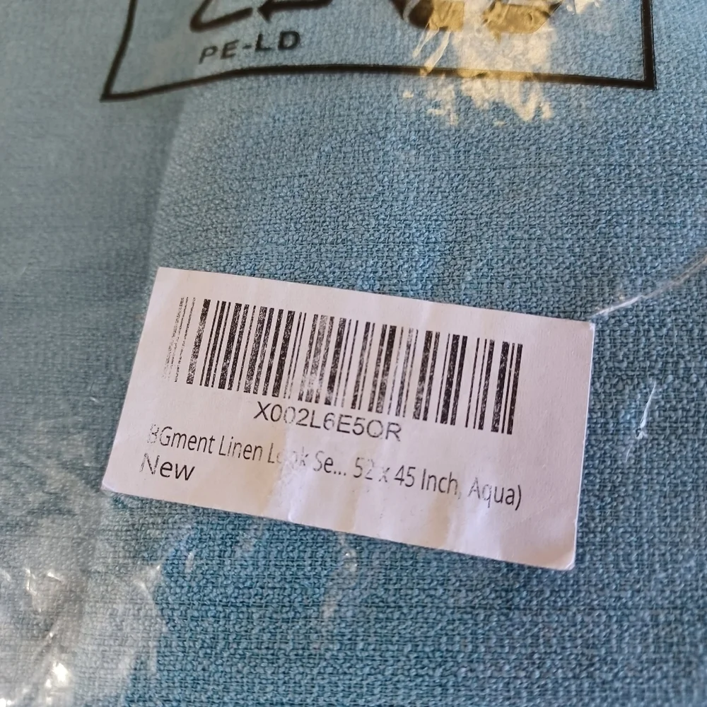 BGment Aqua Blue 2 Panel 52 X 45 Size Linen Look Slot Top Rod Pocket Curtain Set